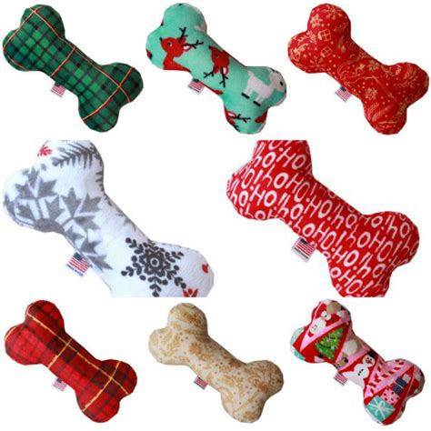 Christmas Dog Bone Shaped Dog Toys Made In The USA | Pampered Paw Gifts