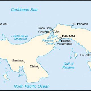 Map of Panama showing the location of Panama Canal. (Website 2) | Download Scientific Diagram