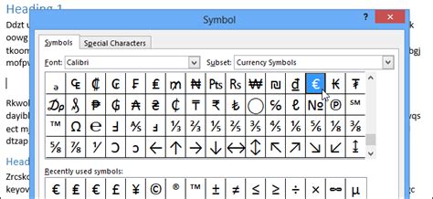 How to Use Symbols in Word 2013