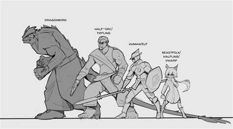 Dnd Race Size Comparison Popular races include humans elf dwarves and ...