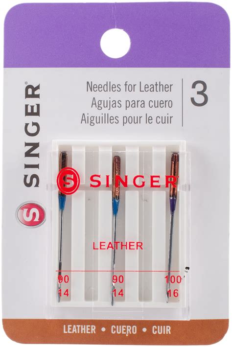 Universal Leather Machine Needles - Sizes 14/90 (2) & 16/100 (1 ...