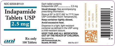 Indapamide - FDA prescribing information, side effects and uses