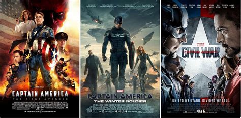 Captain America Movie Poster Trilogy | Set of 3 | Avengers | NEW | USA ...