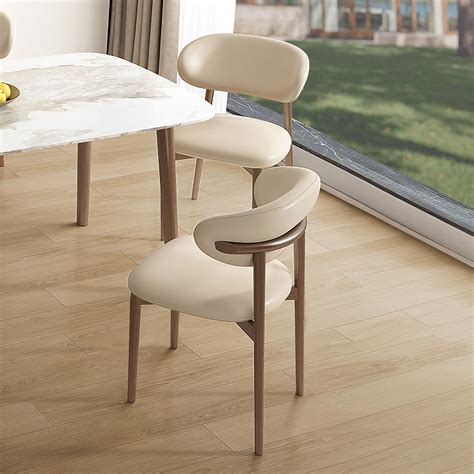 Hernest | 2024 Modern Solid Wood Dining Chair with PU Leather ...