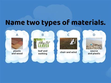 ENERGY AND MATERIALS - Objective 1: identify the different types of ...