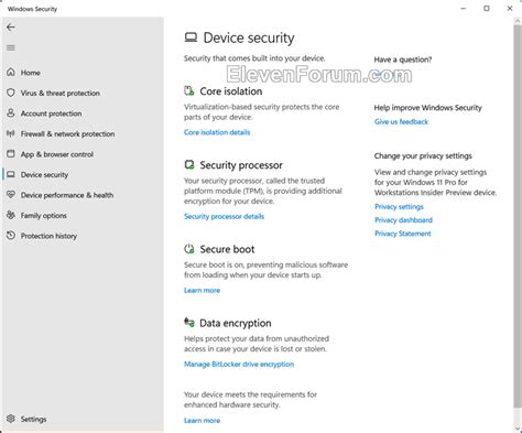 Hide or Show Device Security page in Windows Security Tutorial ...