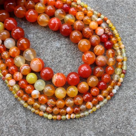 Stone Carnelian Beads Natural Banded Onyx Round Beads Loose 4/6/8/10/12mm Jewelry Bracelet DIY ...