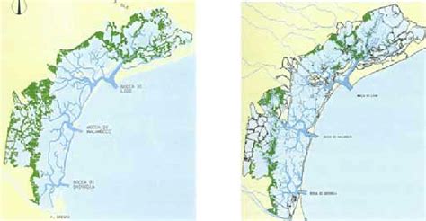 Synthetic maps of the Venice lagoon, showing the distribution and the... | Download Scientific ...