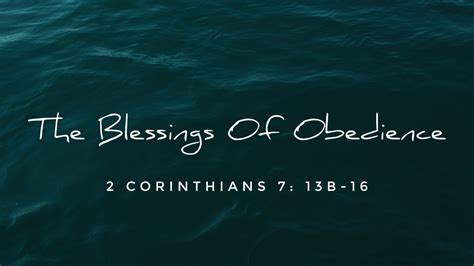 The Blessings of Obedience - Logos Sermons