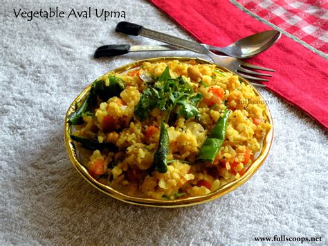 Vegetable Aval Upma / Vegetable Poha Upma ~ Full Scoops - A food blog with easy,simple & tasty ...