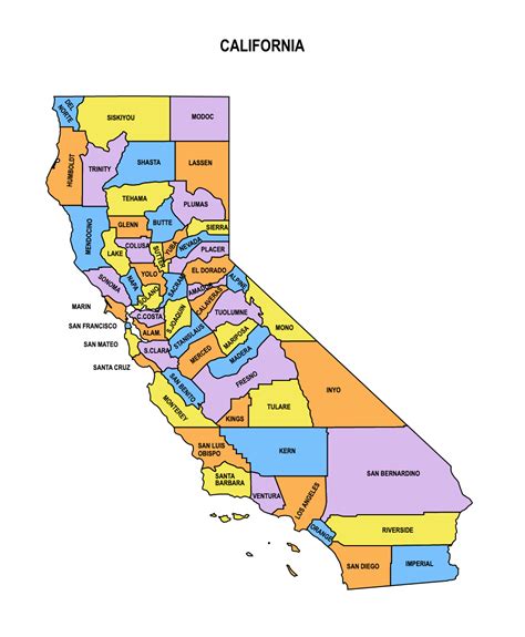 California County Map: Editable & Printable State County Maps