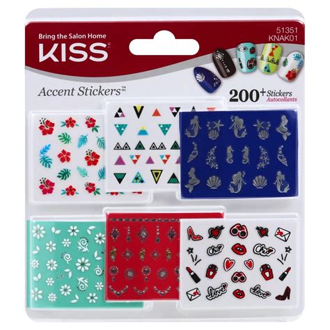 Kiss Accent Stickers Nail Art Variety Pack - Shop Nail sets at H-E-B