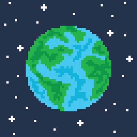 Pixel art planet earth 2291165 Vector Art at Vecteezy