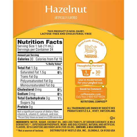 Hazelnut Cream Coffee Nutrition Facts | Besto Blog