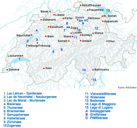 Flüsse Schweiz Karte | Gold Karte