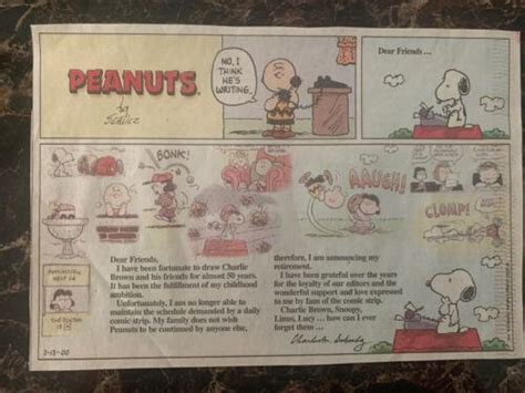 Last Peanuts Comic Strip Cartoon Charles Schulz Retirement Charlie ...