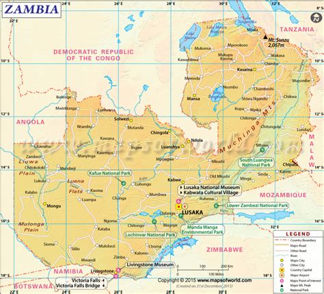 Map Of Zambia, Zambia Map in Printable Map Of Lusaka | Printable Maps