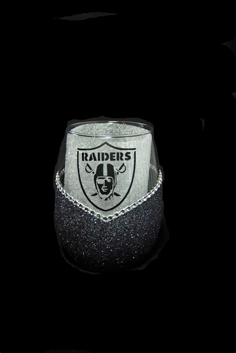 Classy Glassy LV Raiders bling V Style Wine | Etsy