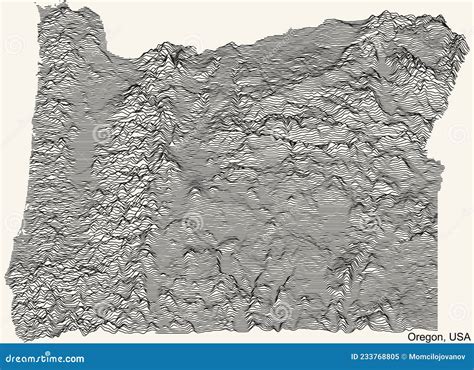 Light Topographic Map of Oregon, USA Stock Vector - Illustration of ...