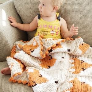 Fox Crochet Pattern, Crochet Baby Blanket Foxes, Fox Baby Blanket Crochet Pattern. Fox Graph ...