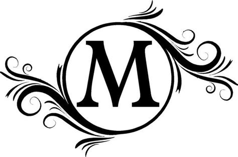 M Monogram Clipart - Custom Design Plaque | Monogram stencil, Initials ...