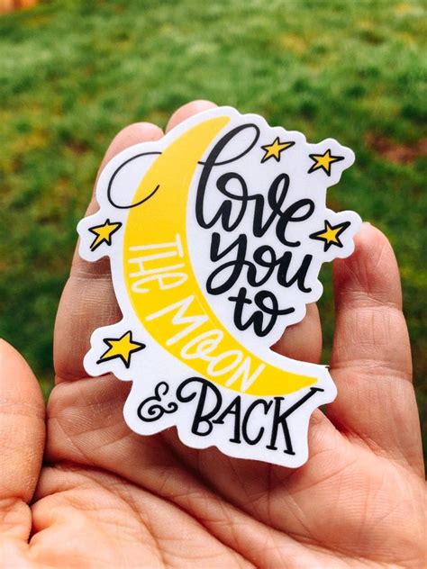 I Love You to the Moon & Back Cute Sticker | 28 Cute Laptop Stickers ...