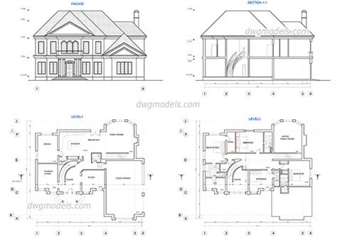 Modern House AutoCAD plans, drawings free download