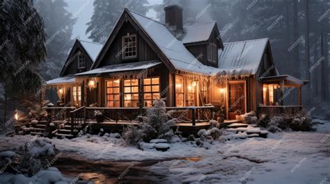 Premium AI Image | Cozy Winter Cabin