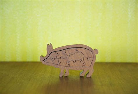 Pig Wood Puzzle Sculpture Wood Pig by Artist Ivan Petley 3D - Etsy