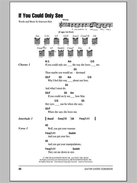 If You Could Only See by Tonic - Guitar Chords/Lyrics - Guitar Instructor