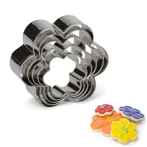 Flower Shape Cookie Cutter Set of 5 Pieces