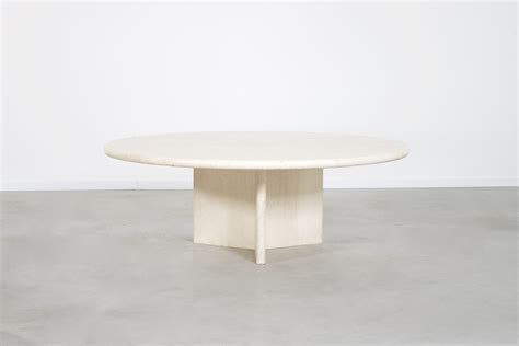 Round Travertine Coffee Table - Studio Cadmium