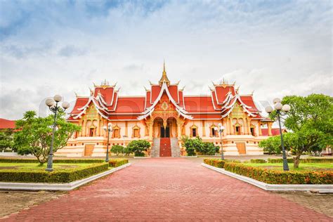 Vientiane Laos : Landmark laos temple beautiful of buddhism in asia | Stock image | Colourbox