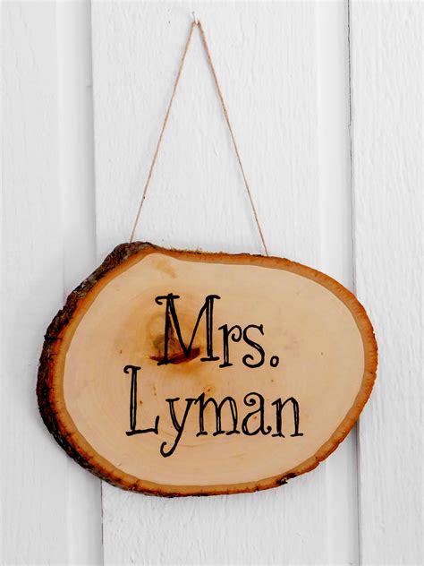 Custom Wood Burning Teacher Name Sign