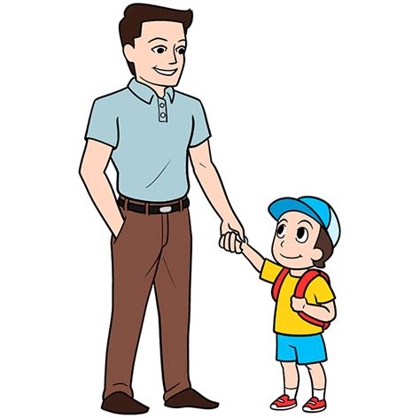 How to Draw a Father and Son - Really Easy Drawing Tutorial