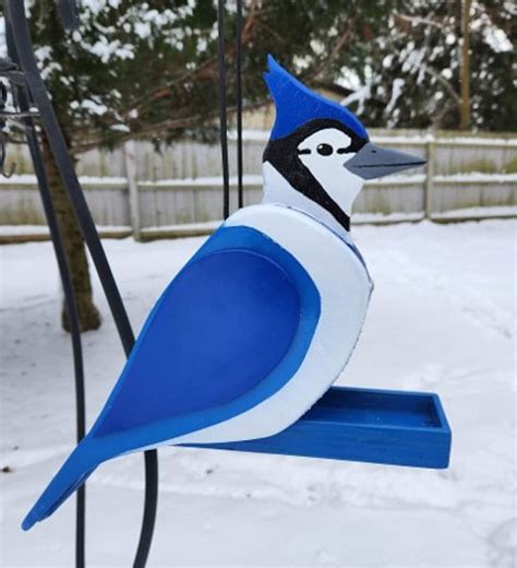 Handmade Blue Jay Bird Feeder, Blue Jay Bird Feeder, Unique Bird Feeder ...