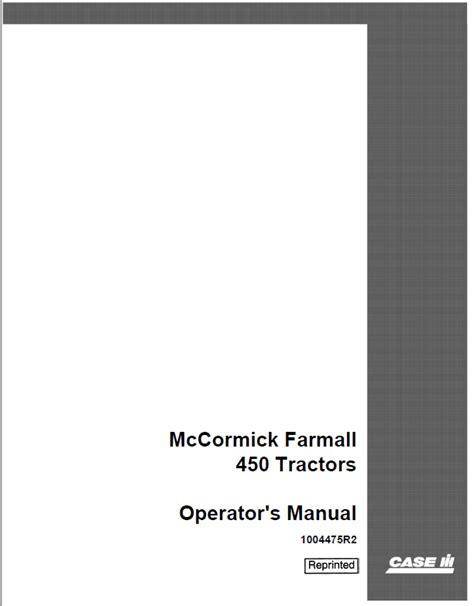 Case 450 McCormick Farmall Tractors Operator's manual PDF