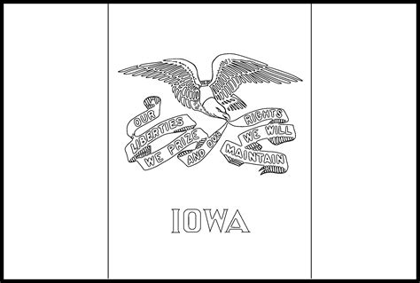 Iowa Flag Coloring Page – State Flag Drawing – Flags Web