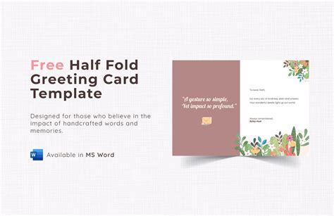 Free Half Fold Greeting Card Template - Download in Word | Template.net