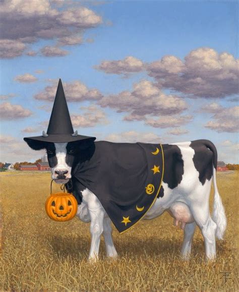 Halloween Cow, an art print by Tristan Elwell | Cow pictures, Cow, Halloween art