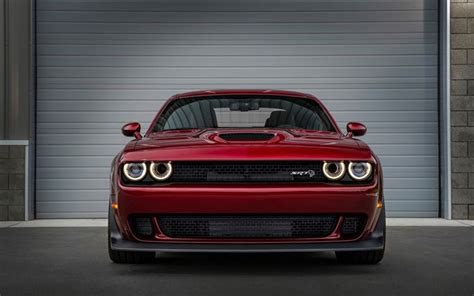 Download wallpapers Dodge Challenger SRT Hellcat, front view, 2018 cars ...