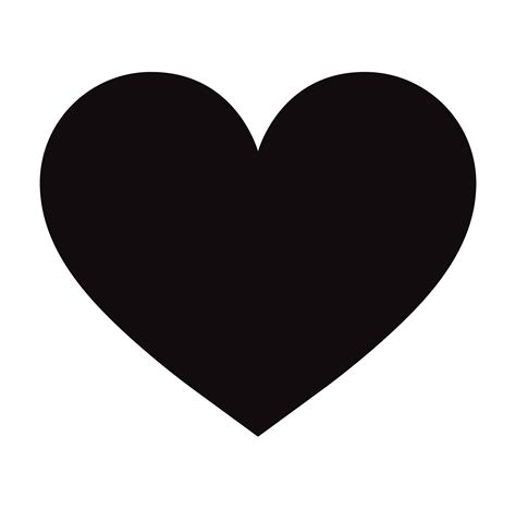 Flat Black Heart Icon Isolated on White Background. Vector illustration. 285526 Vector Art at ...