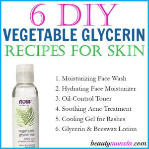 6 DIY Vegetable Glycerin Recipes for Skin - beautymunsta - free natural beauty hacks and more!