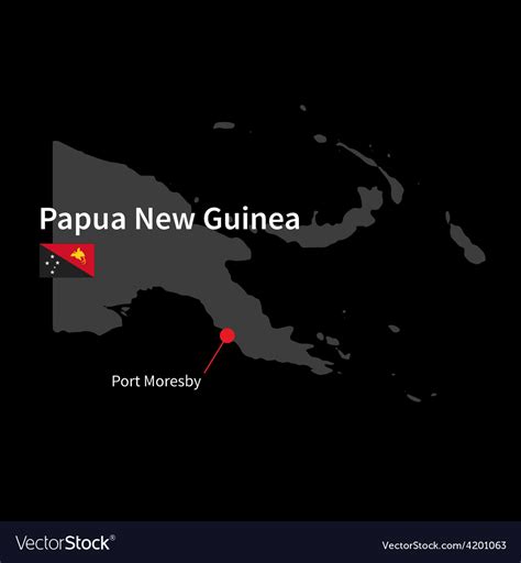 Detailed map papua new guinea and capital city Vector Image