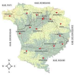 Gambar Peta Kab Blora | GAMBAR PETA INDONESIA DUNIA|TEMATIK MAP|OBYEK WISATA