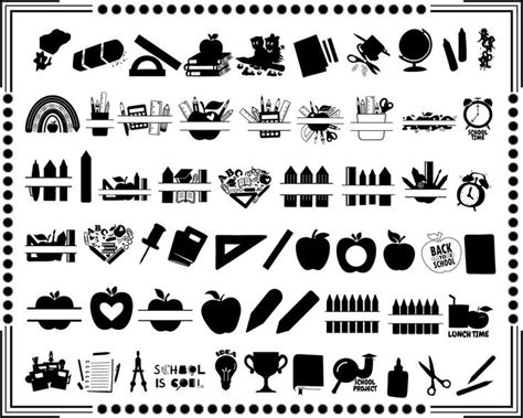 School Supplies SVG Bundle School Clipart Set Back to School - Etsy