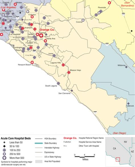 Map 1.25. Hospital Service Areas Assigned to the Orange County, CA Hospital Referral Region ...