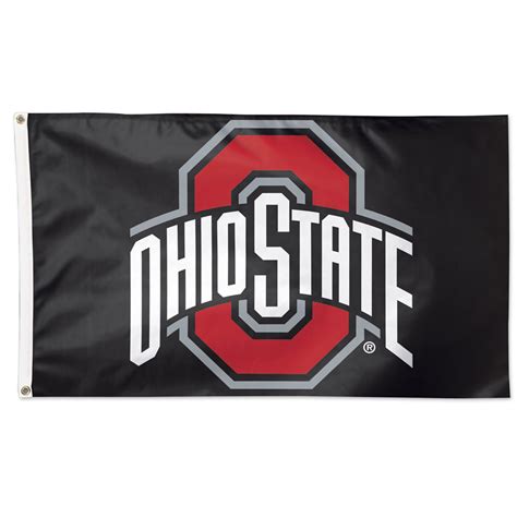 Ohio State 3x5 Black Athletic Logo Flag - College Traditions