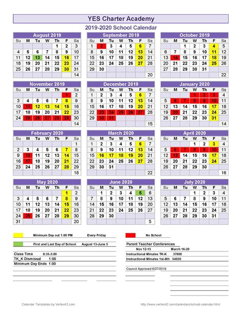 School Calendar – YES Charter Academy