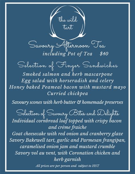 Savoury Afternoon Tea – The Wild Tart